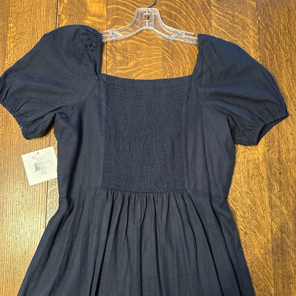 NWT Ellen Tracy Navy Blue Linen Dress Size M - Picture 6 of 6